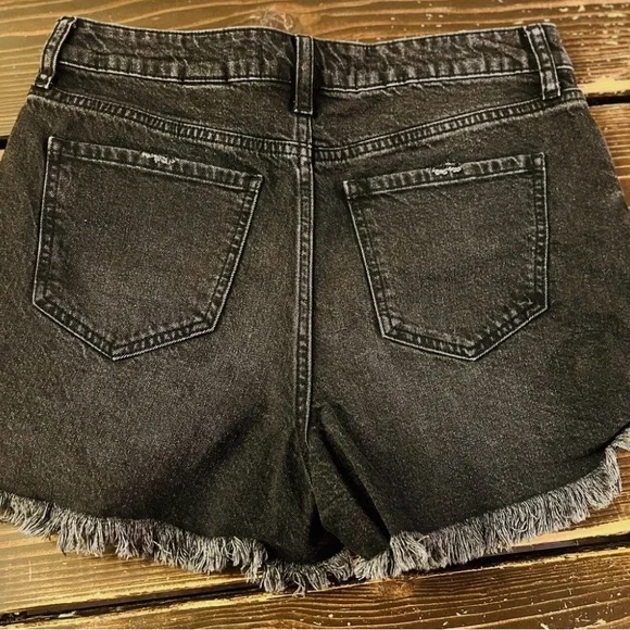 Eunina Lulu Jean Shorts Womens Medium Black Jean Denim Cut Off Distressed - Picture 2 of 5